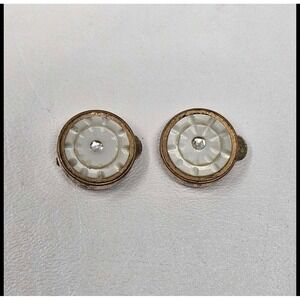 Victorian Mother of Pearl Collar Studs Button Set Antique Shirt Studs Pair